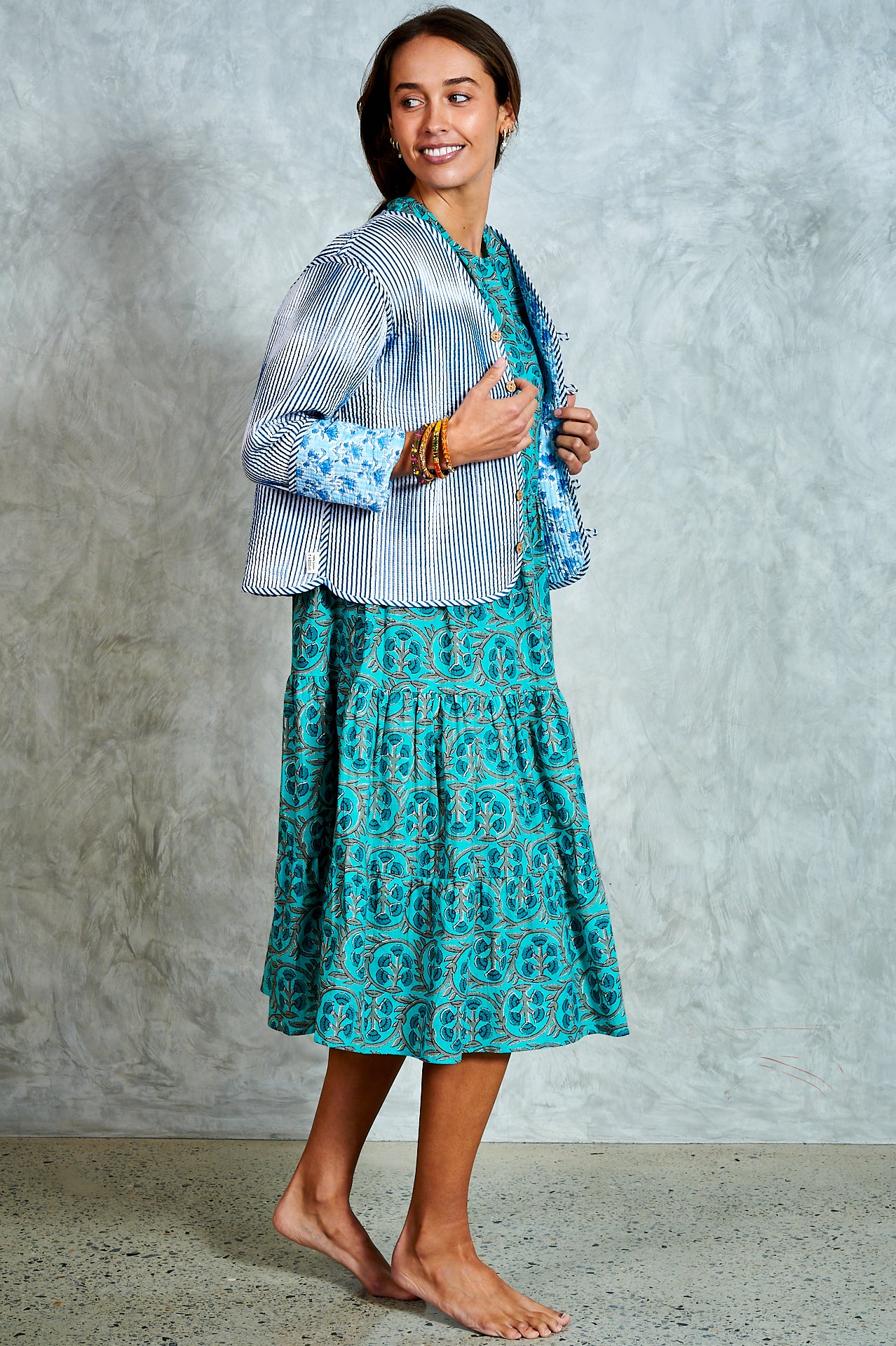 Clementine Jacket - Cornflower Blue Floral