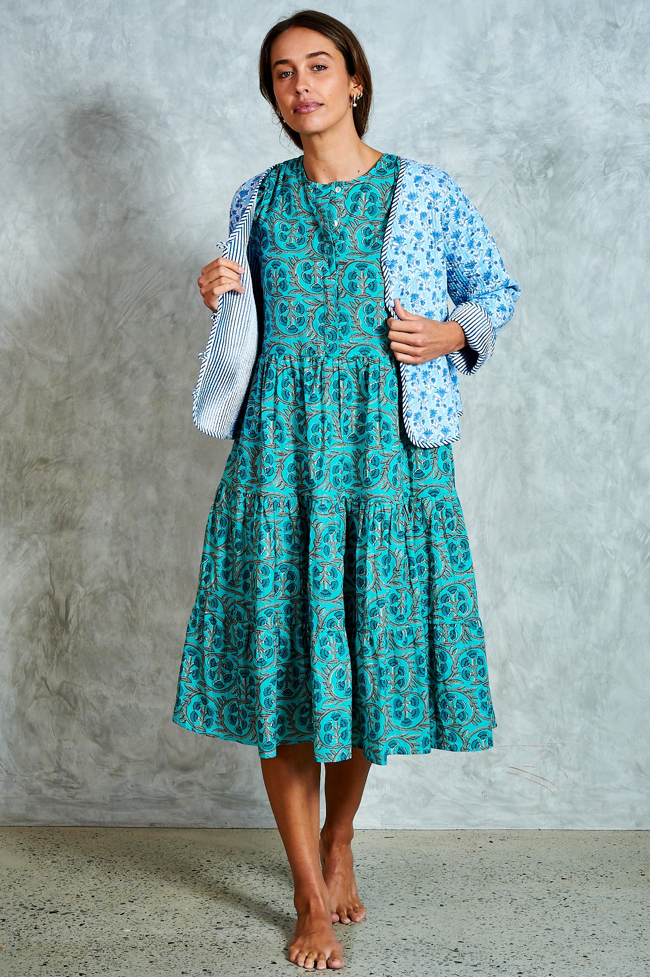 Clementine Jacket - Cornflower Blue Floral