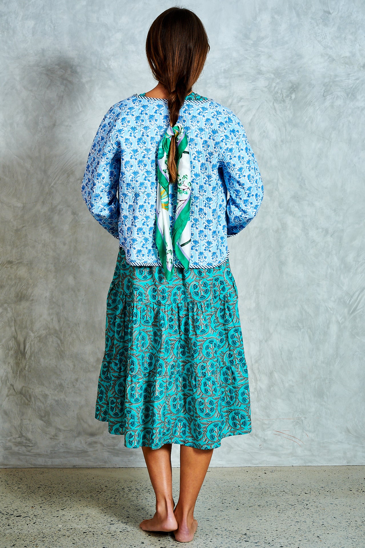 Clementine Jacket - Cornflower Blue Floral