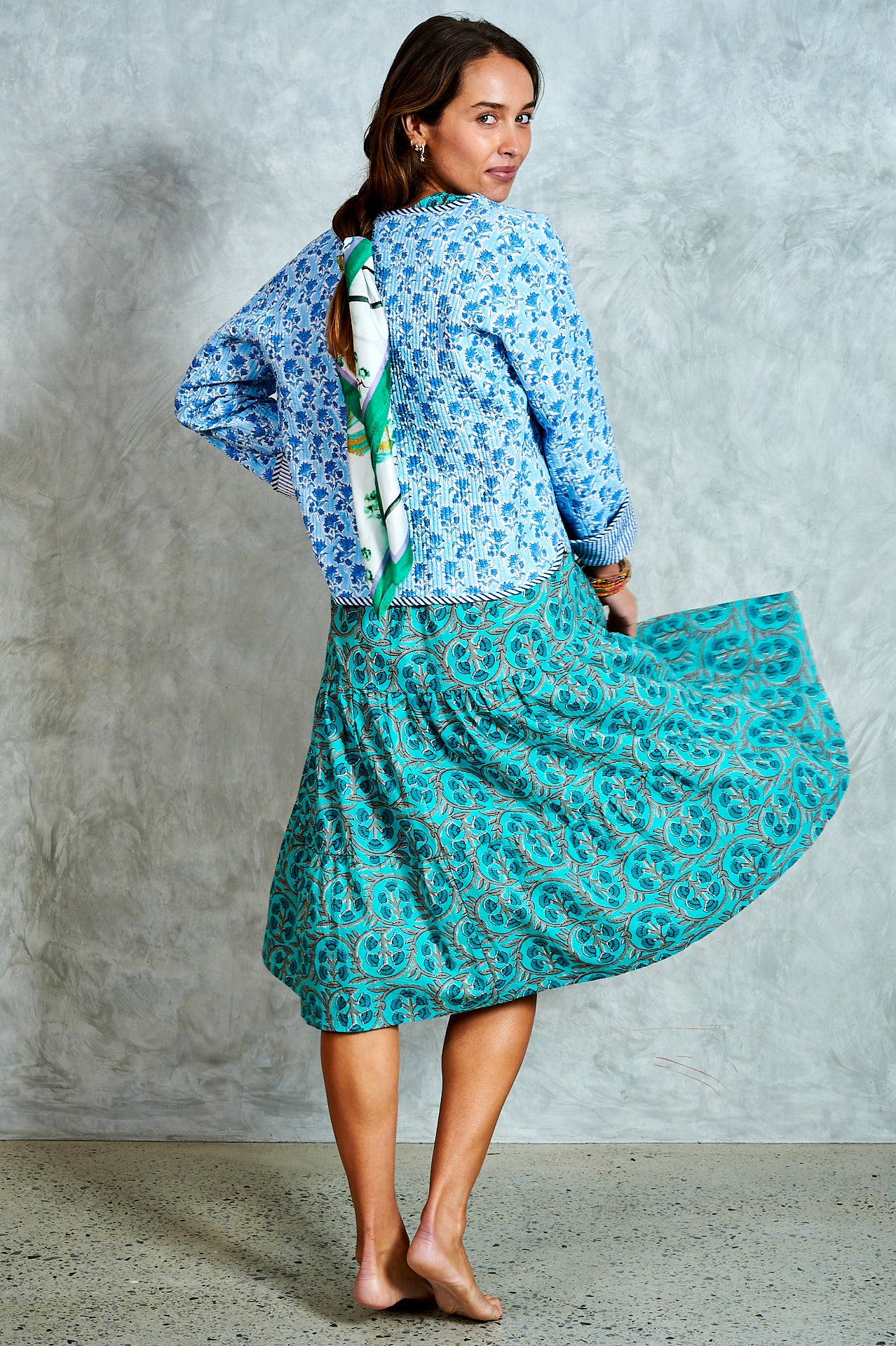Clementine Jacket - Cornflower Blue Floral
