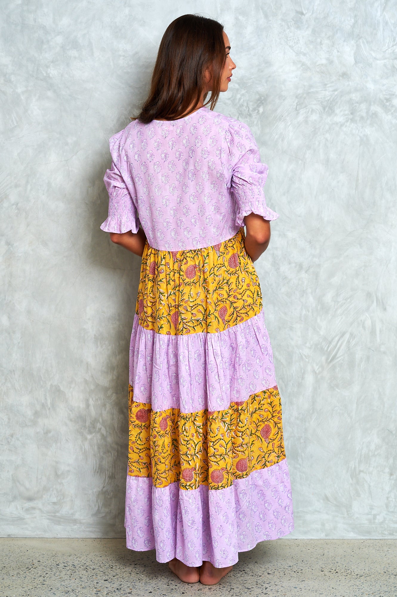 Harriet Dress - Saffron/Jacaranda
