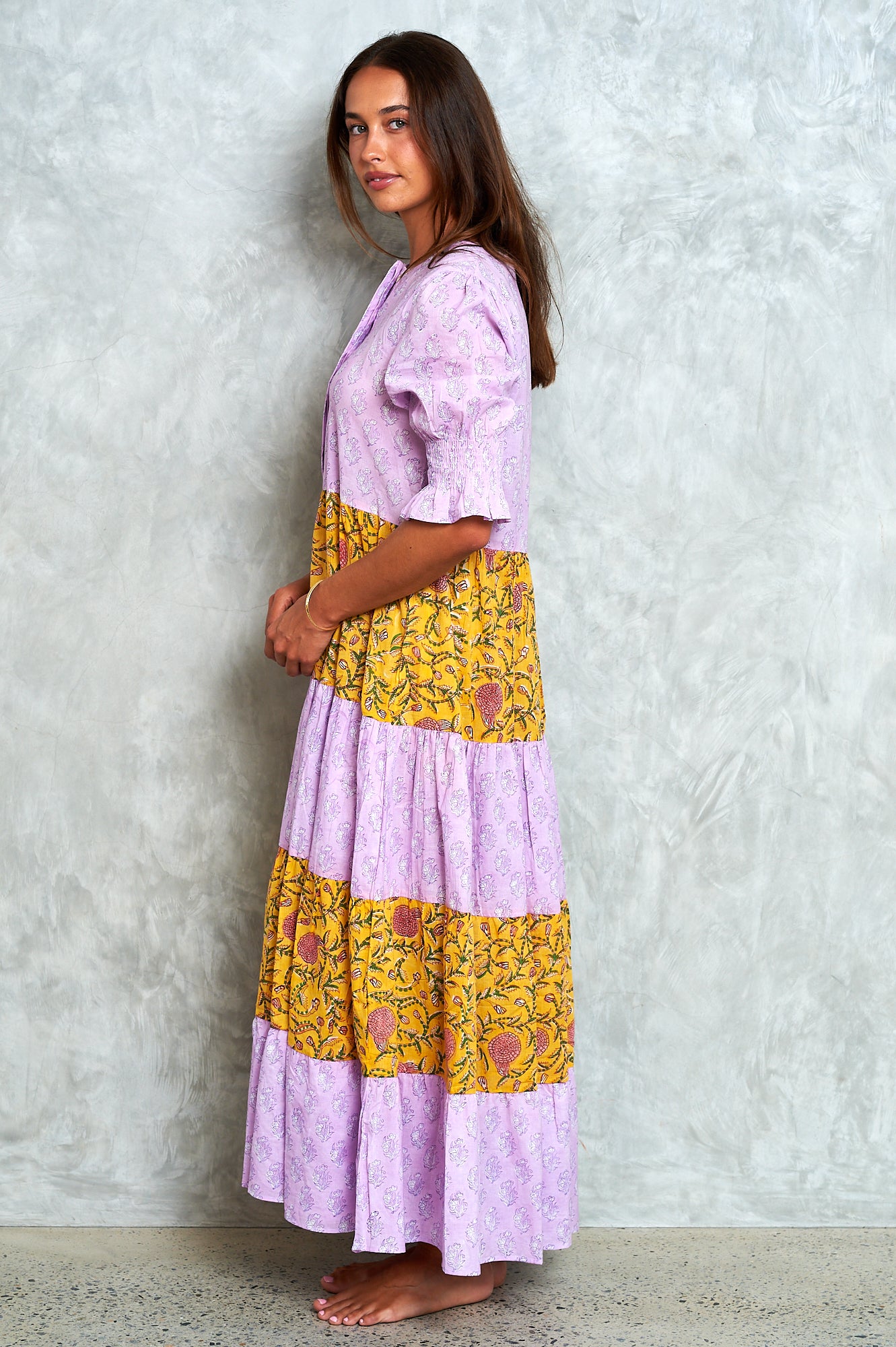 Harriet Dress - Saffron/Jacaranda
