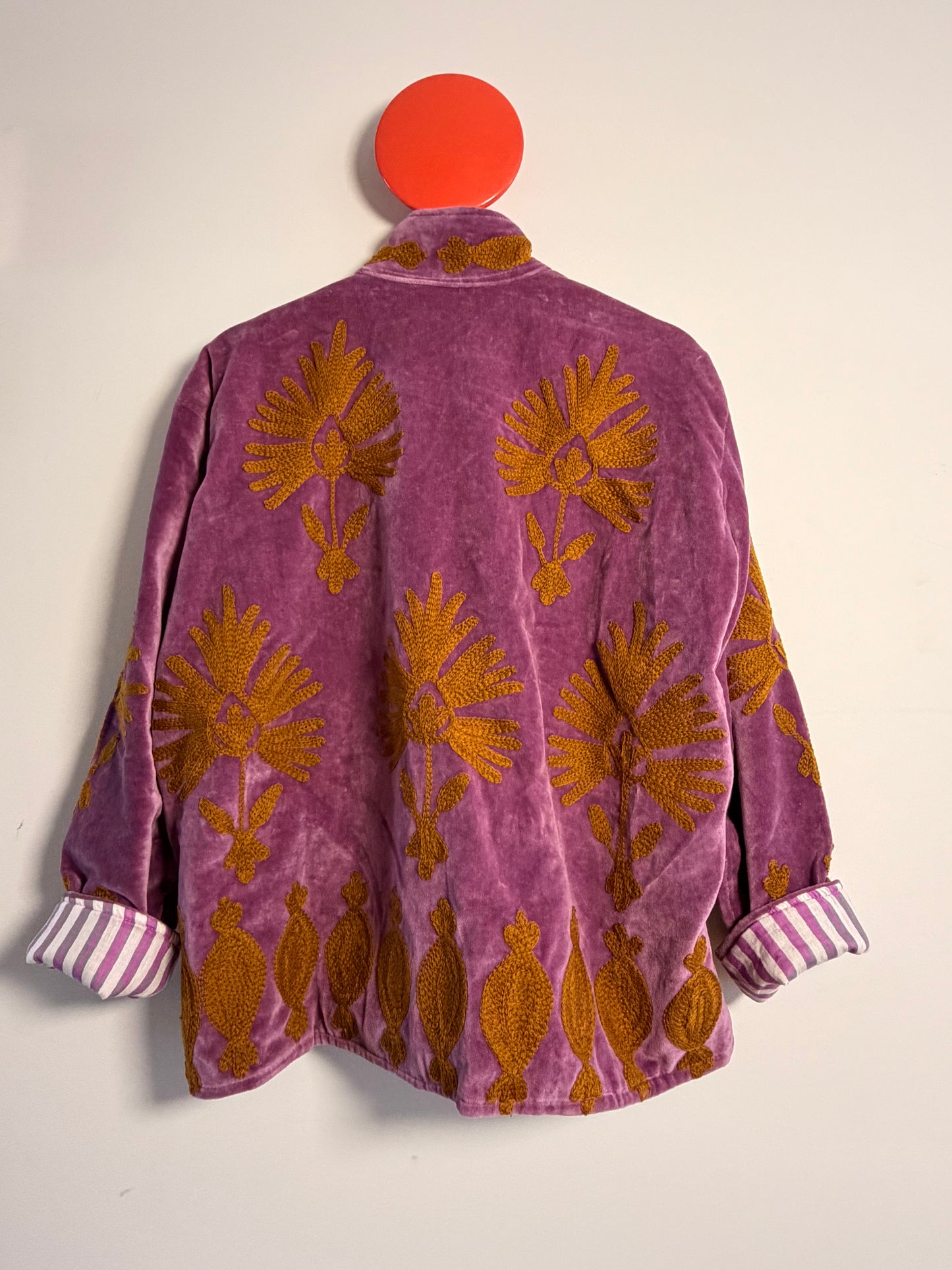Suswani Velvet Jacket - Lilac with Gold