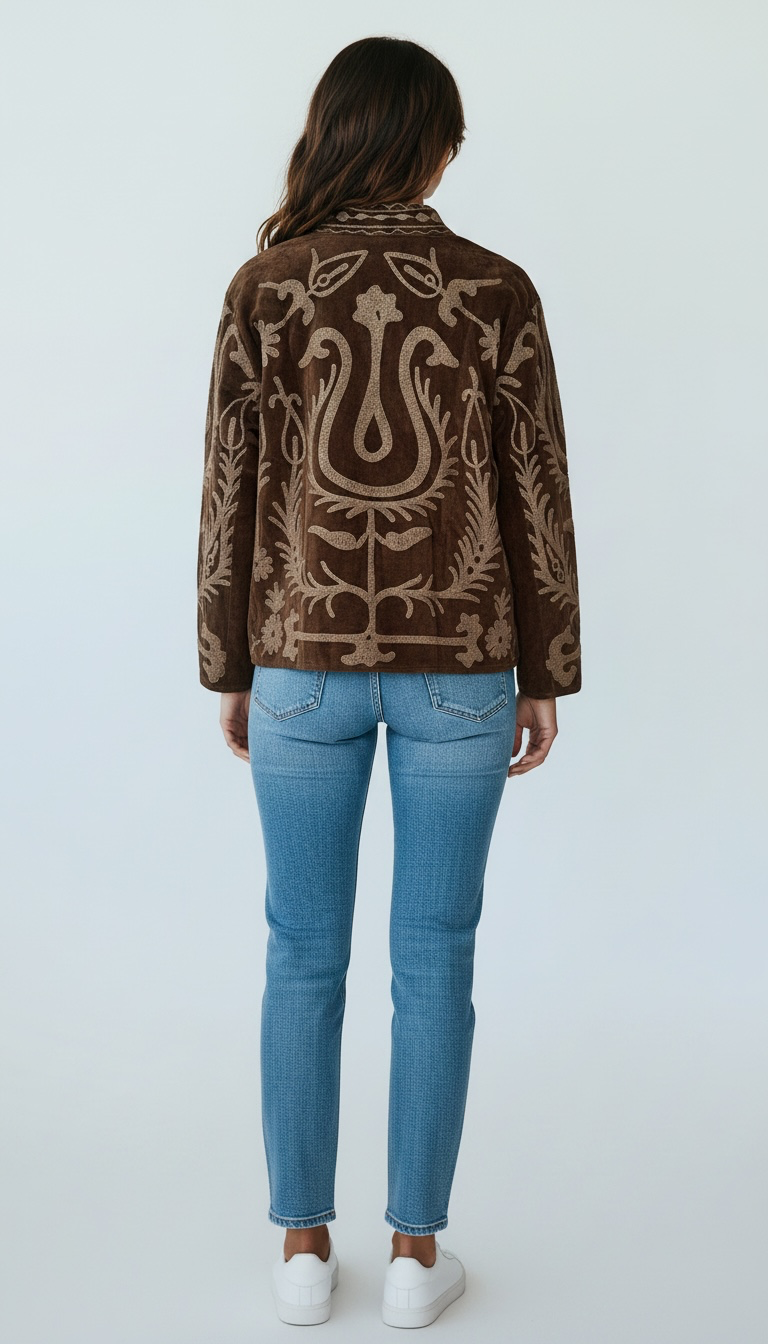 Suswani Velvet Jacket - Chocolate with Mocha