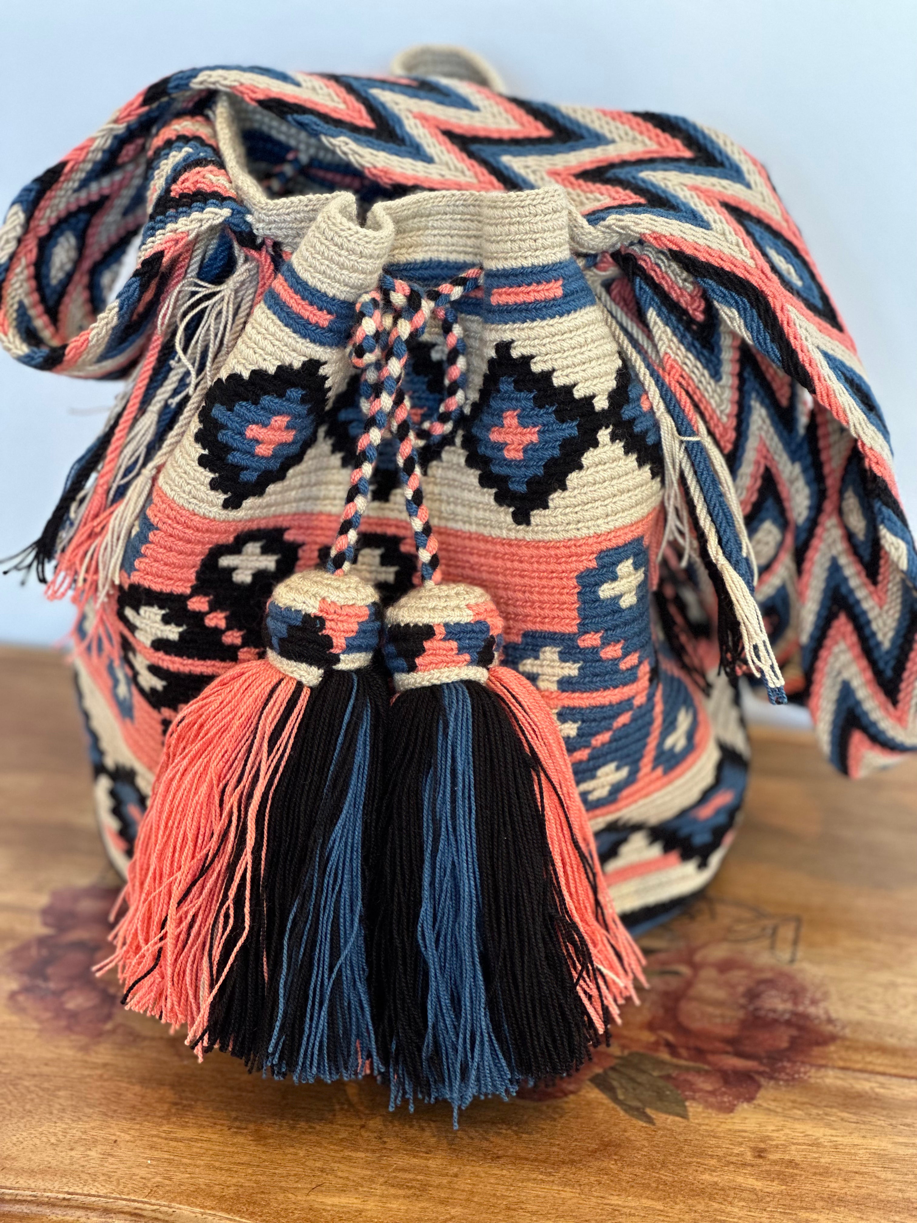 Mochila Crossbody Bag - Beige/Pink Aztec