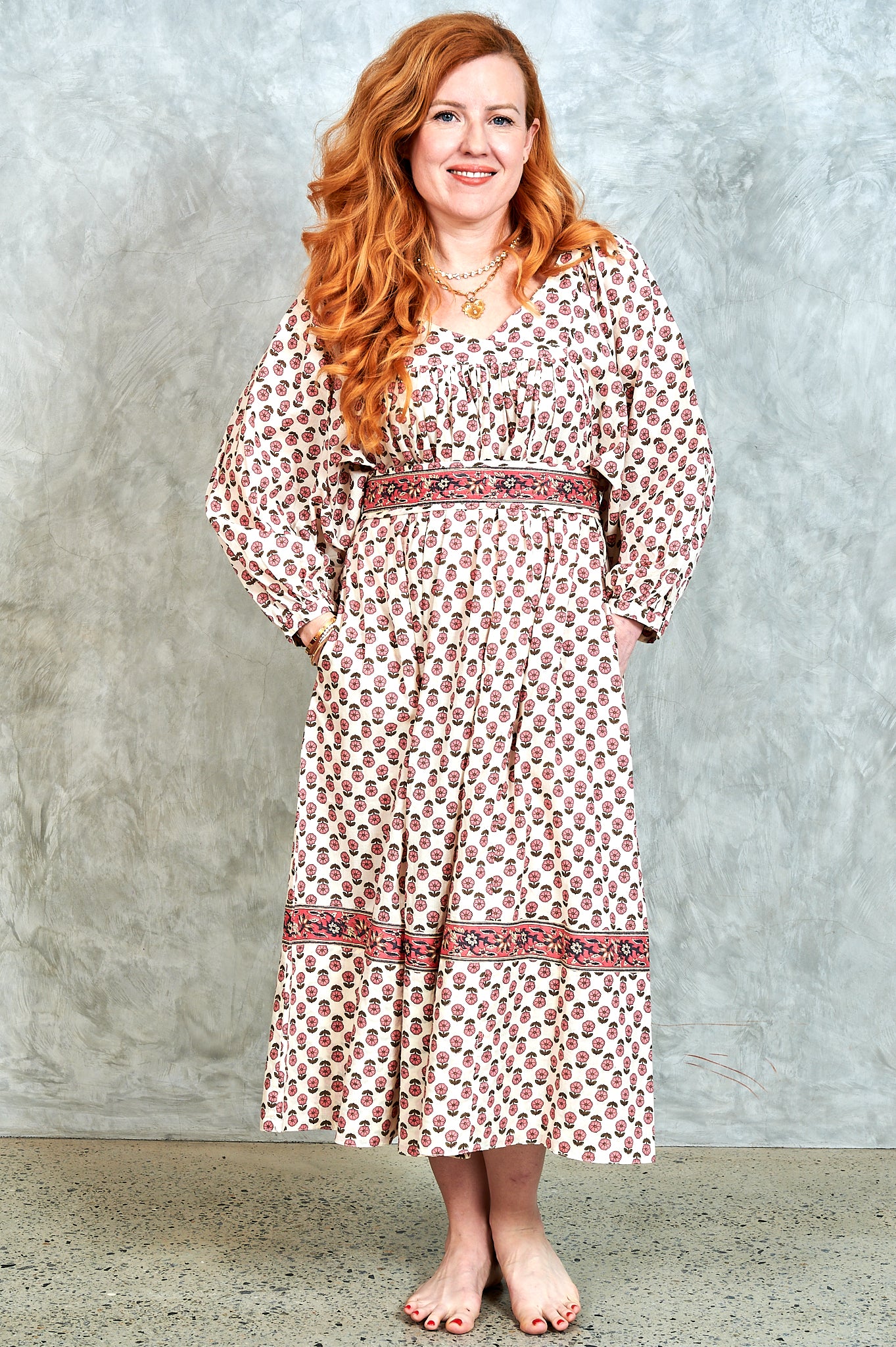 Sarina Dress - Natural Blush