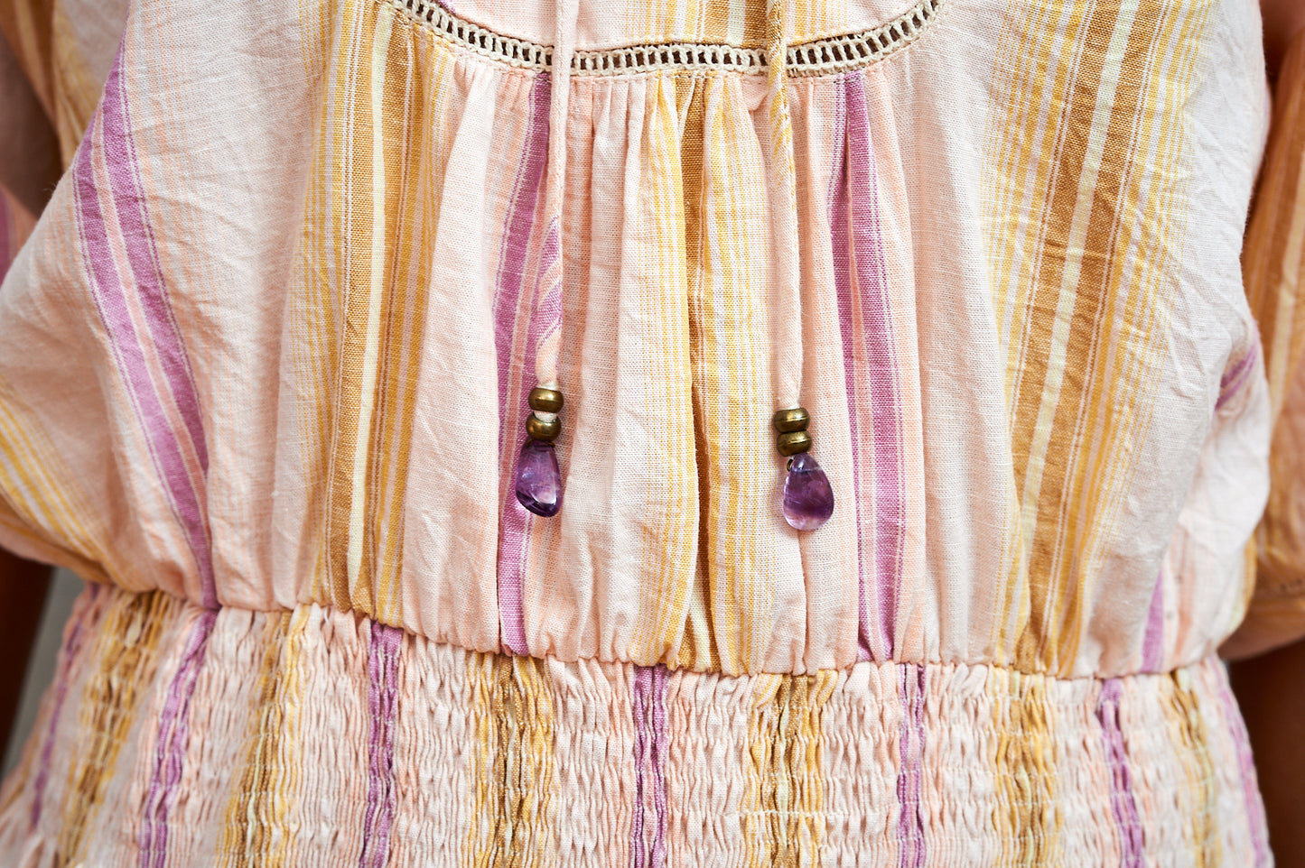 Maya Dress - Lavender and Lemonade Stripe