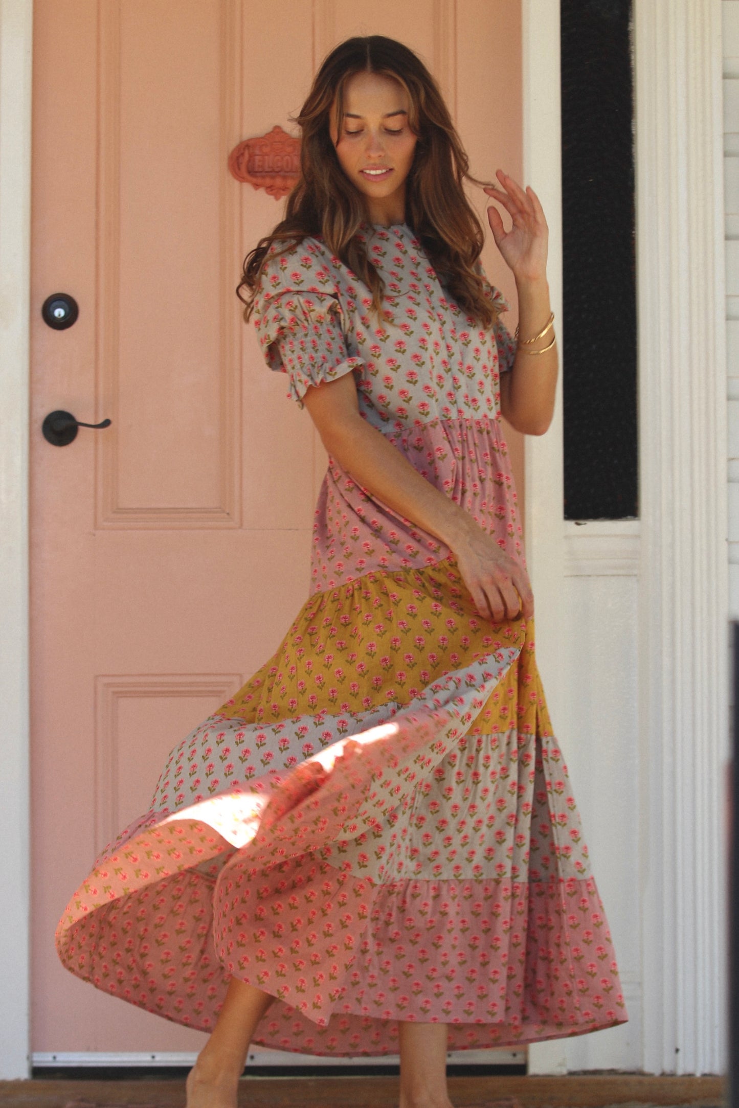 harriet tiered maxi dress HARRIET Sorrento Tiered Silk Maxi Dress RILEY Boutique