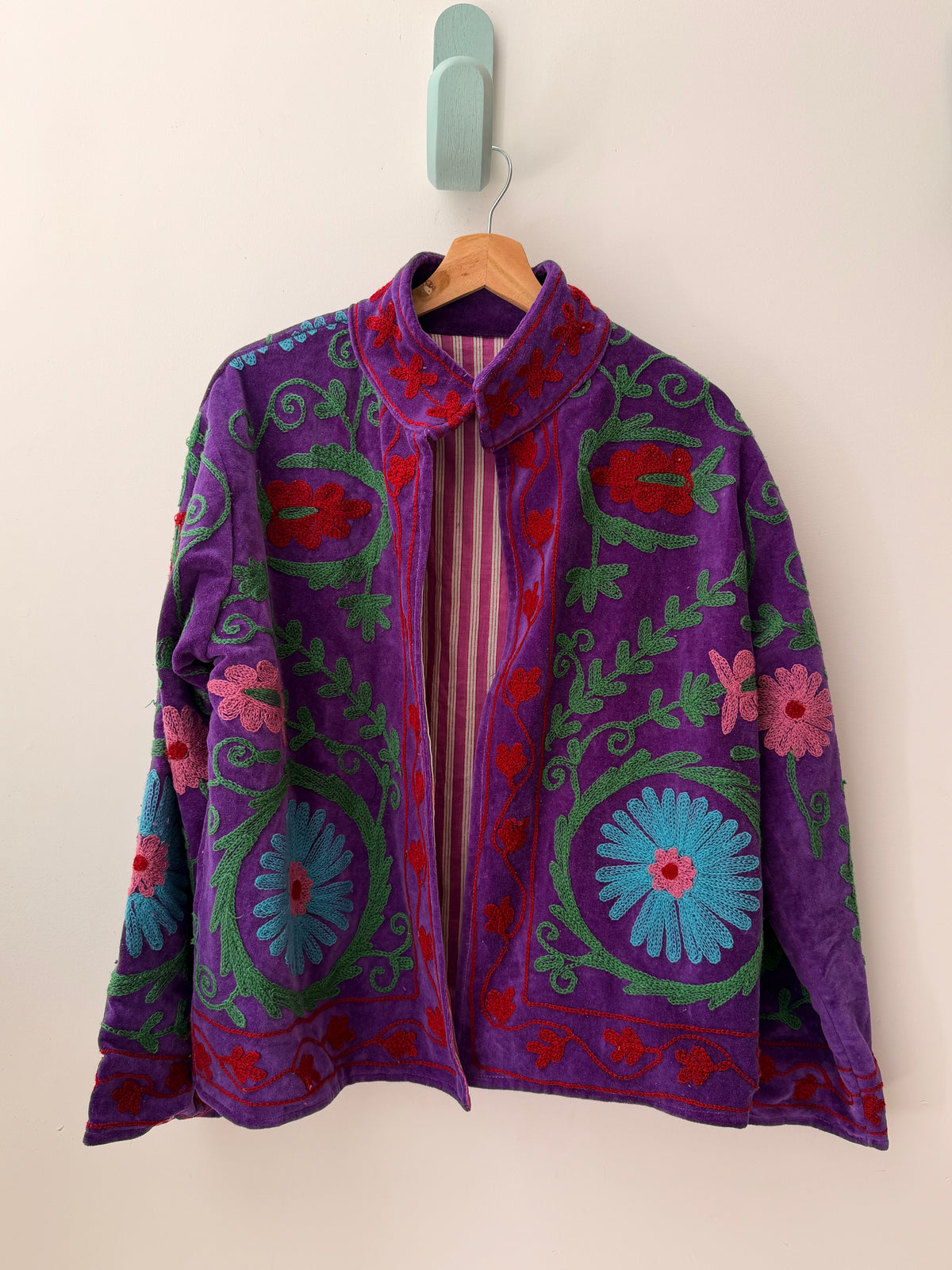 Suswani Velvet Jacket Purple Green