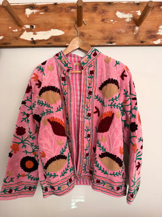 Suswani Velvet Jacket - Pretty Pink
