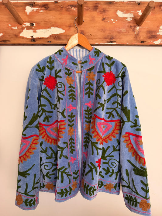 Suswani Velvet Jacket - Lilac Blue