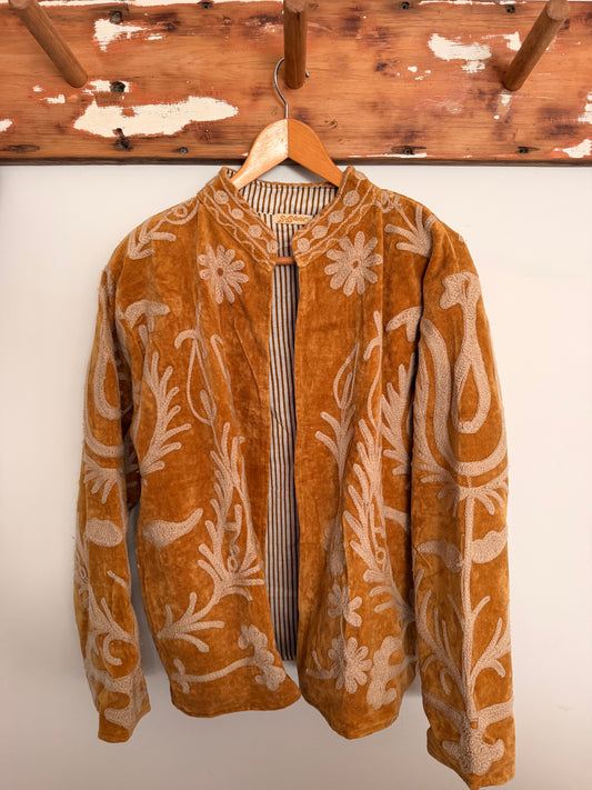 Suswani Velvet Jacket - Golden
