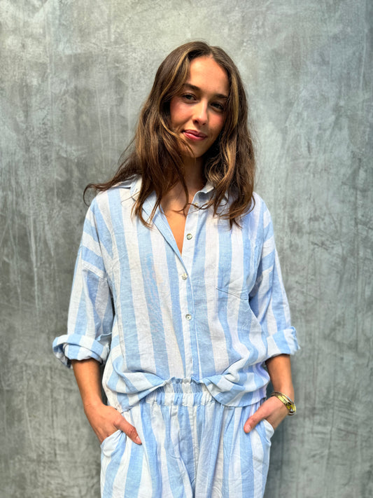 Gracie Shirt - Aegean Stripe