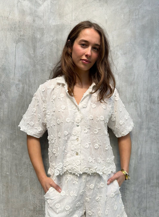 Kellie Shirt - Creamy Lace