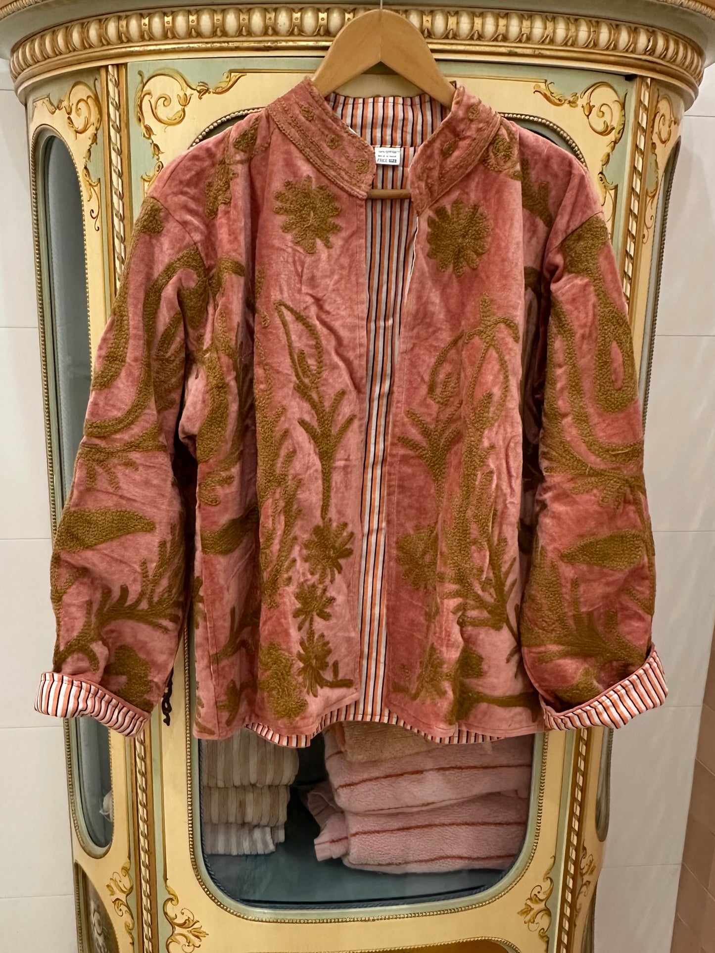 Suswani Velvet Jacket - Blush & Gold