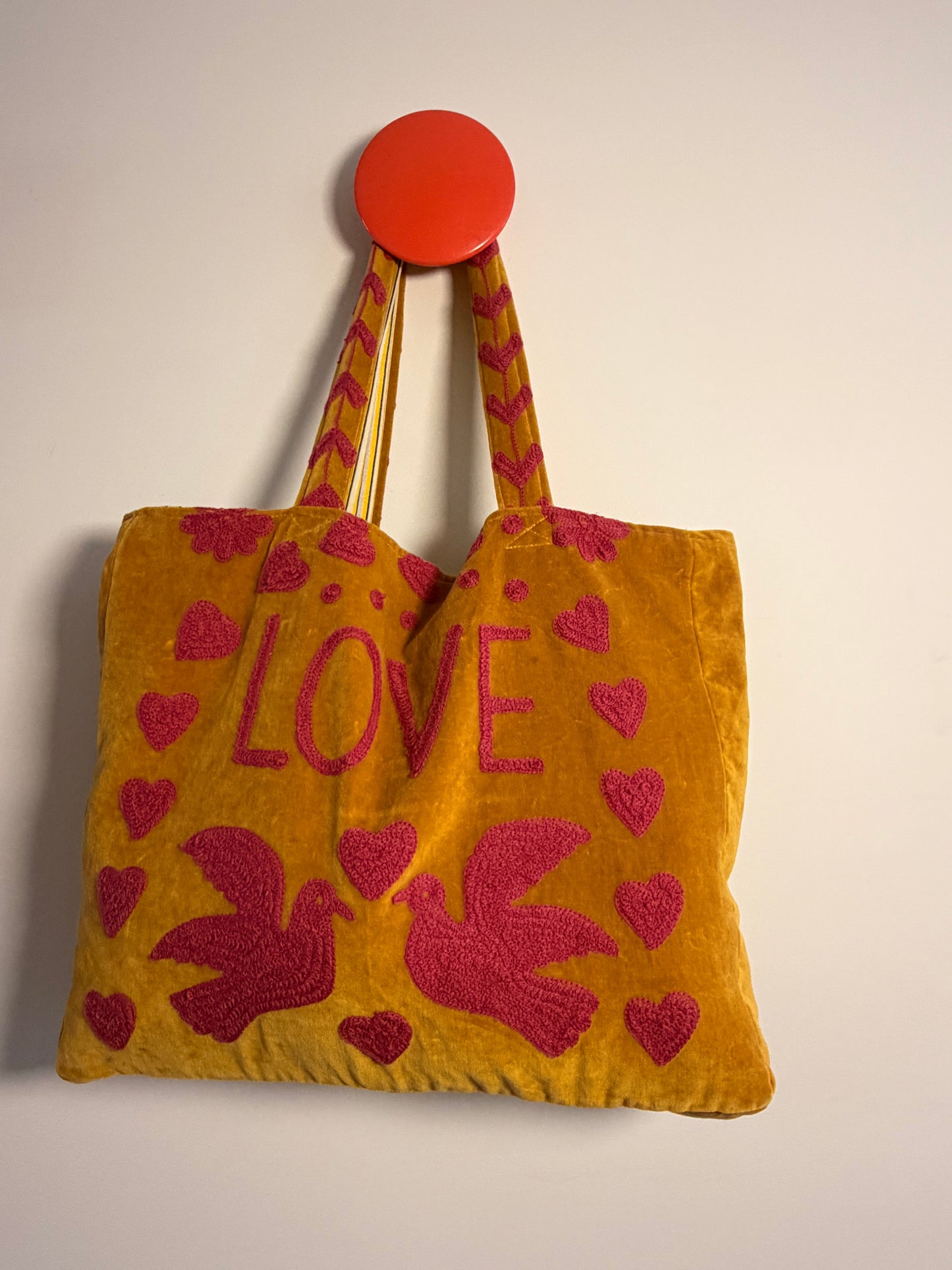 Velvet Suswani Bag - Gold and Pink