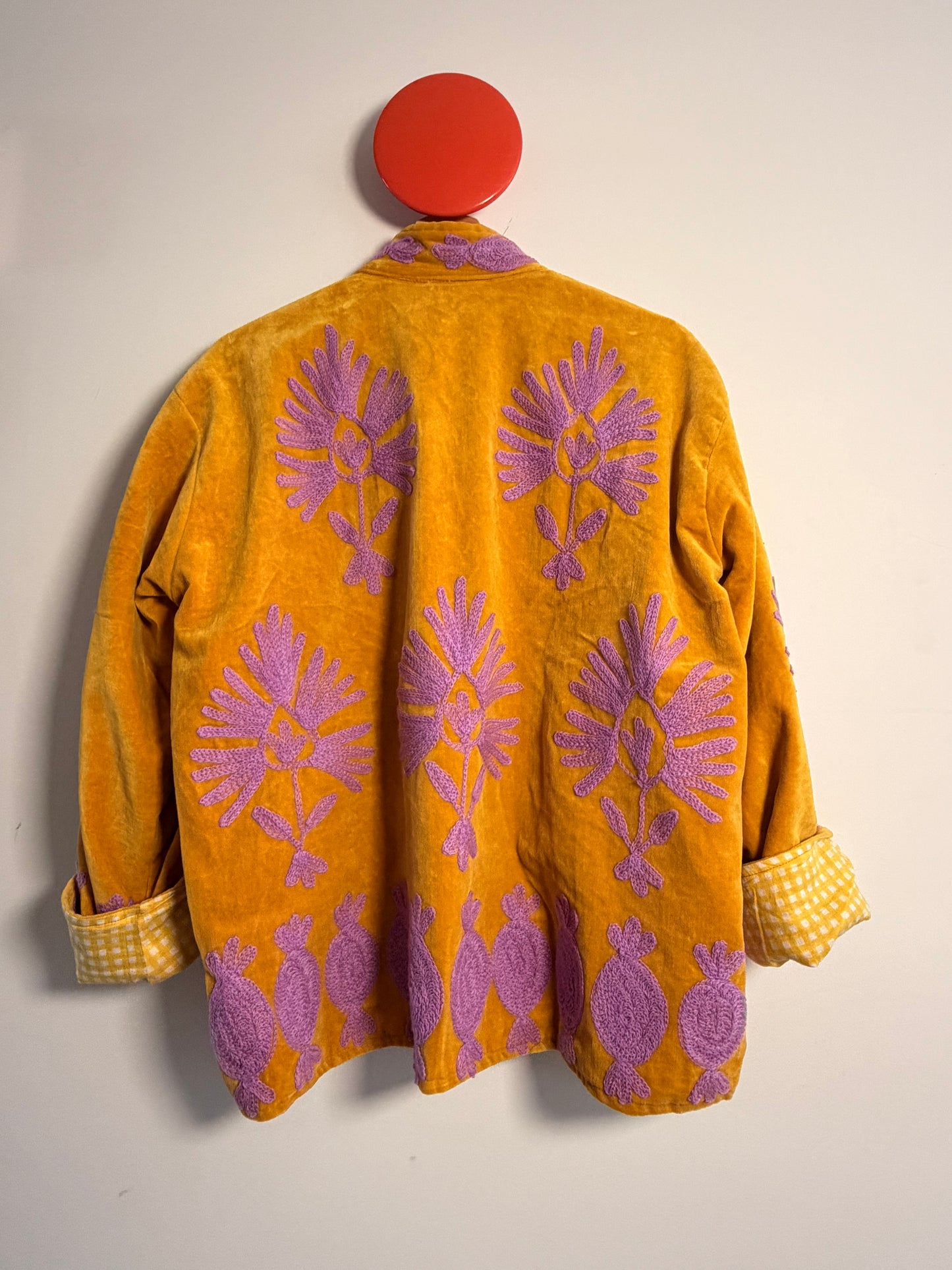 Suswani Velvet Jacket - Yellow and Lilac