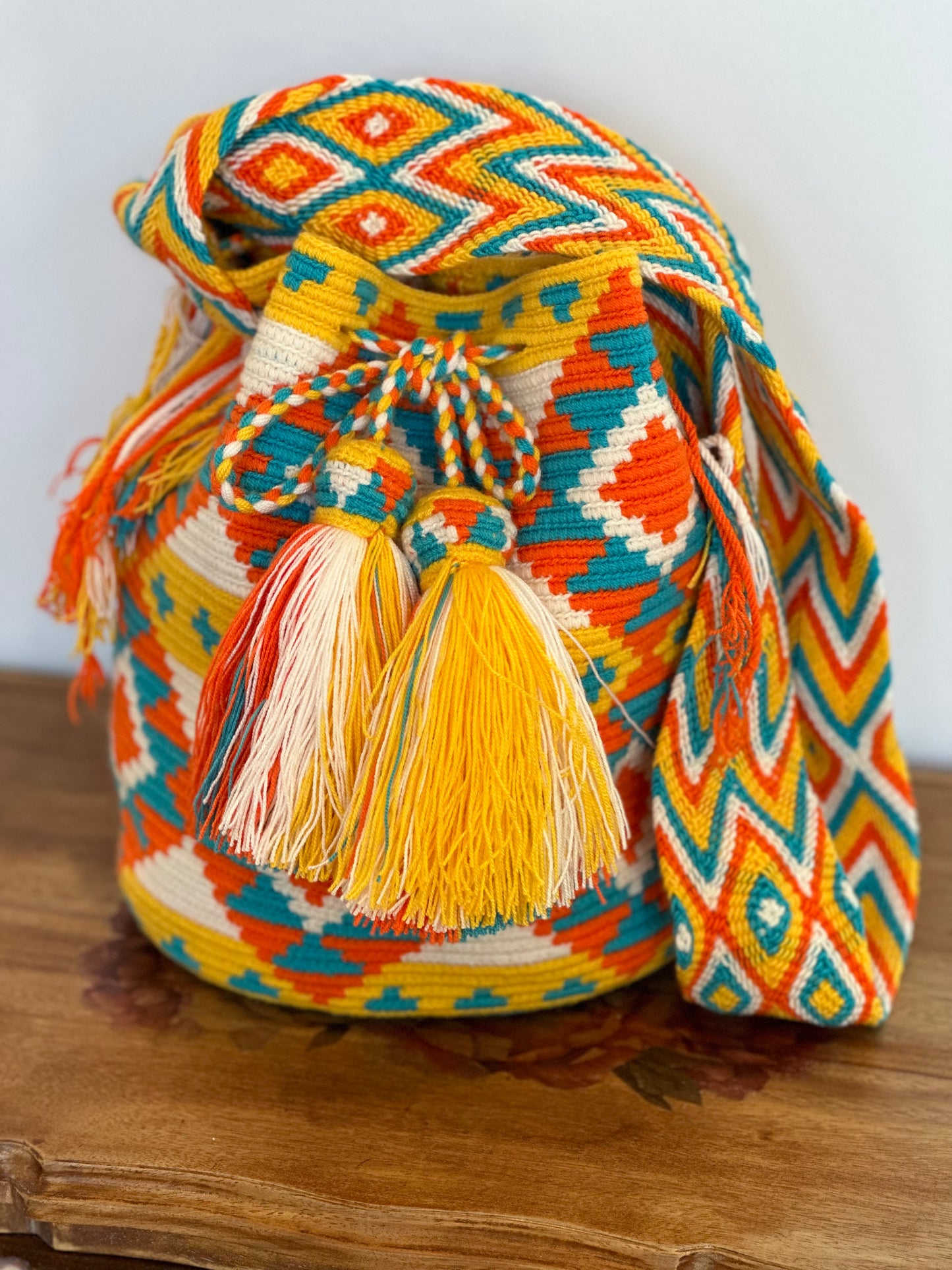 Mochila Crossbody Bag - Yellow/Orange Multi Aztec