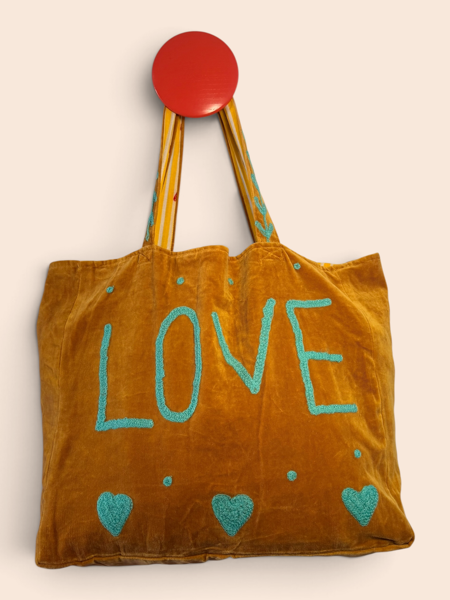 Velvet Suswani Bag - Sunshine Yellow and Mint